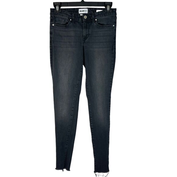 William Rast Juniors SZ 26 Perfect Skinny Jeans Whiskered Pocket Mid-Rise Frayed - Picture 1 of 12